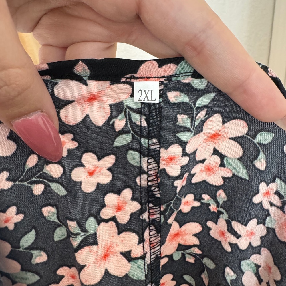 NWOT Floral Black and Pink Women's Dress - Picture 4 of 5